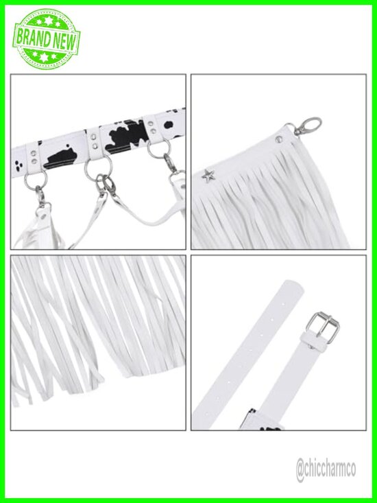 PU Leather Punk Tassel Fringe Waist Belt Harness Rave Club Music Festival main image 4